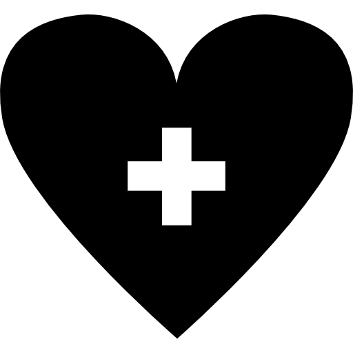 cuore con simbolo di addizione  icona