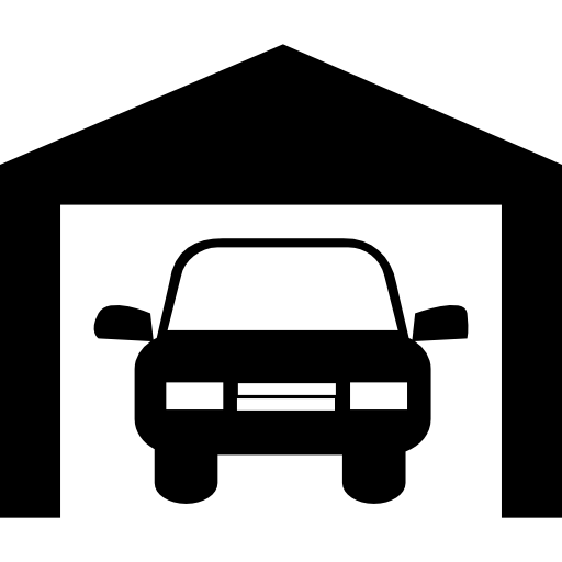 samochód w garażu  ikona
