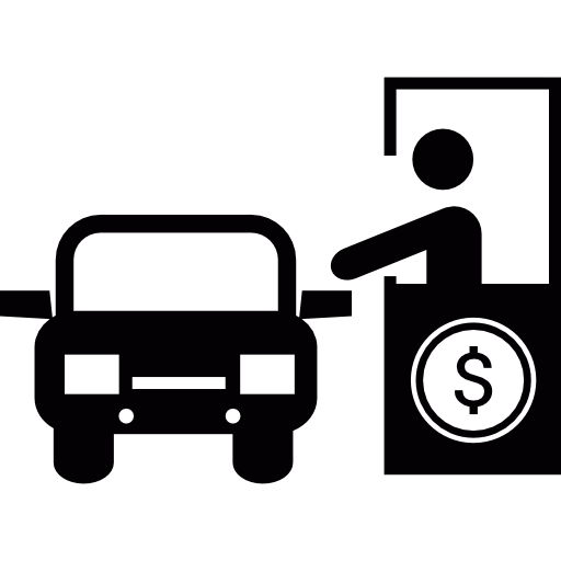 cabine de pagamento e veículo  Ícone