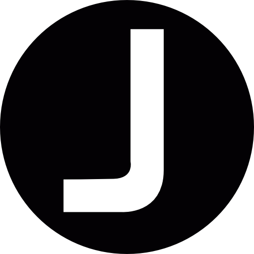 J capital letter in a circle  icon