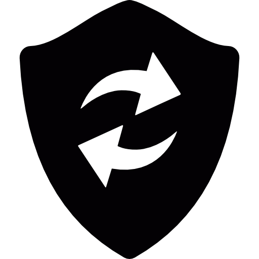 Refresh arrows in a shield  icon