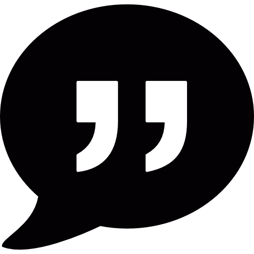 Quotation marks in speech bubble  icon