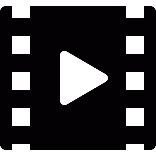 Strip of film with play symbol  icon