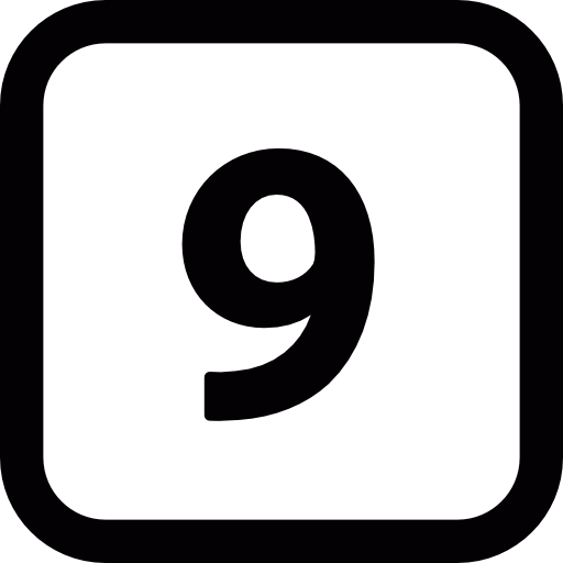 Number nine  icon