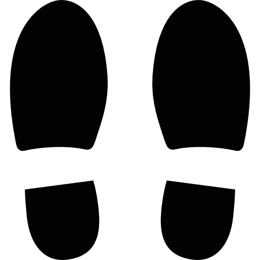 voetafdrukken van linker en rechter schoen  icoon