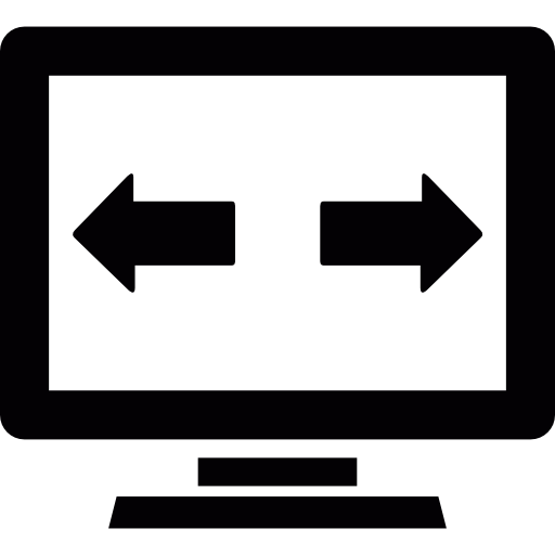 flechas de desplazamiento horizontal en el monitor  icono