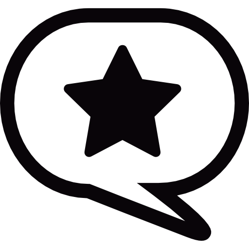 Speech bubble with star  icon