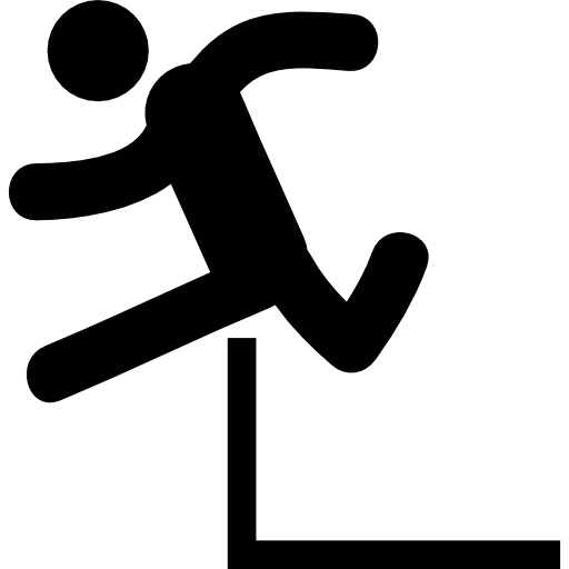 Man jumping an obstacle  icon