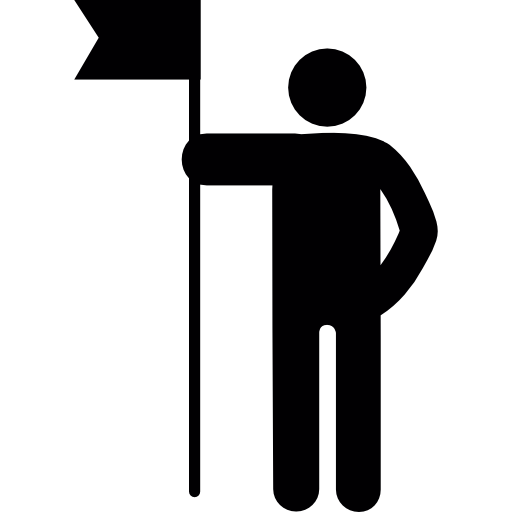 hombre sosteniendo una bandera  icono