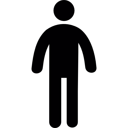 Standing frontal man silhouette  icon