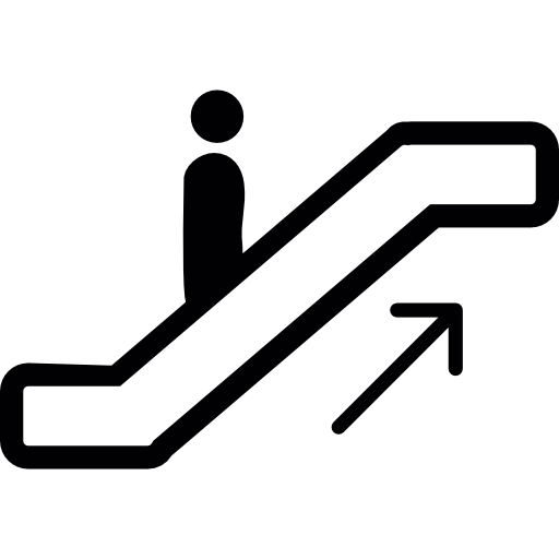 Person ascending by electric stairs Pictograms Fill icon