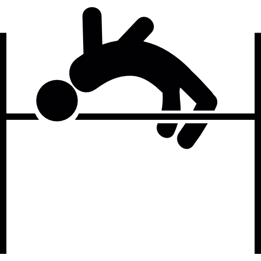 Человек, практикующий прыжок в высоту  иконка
