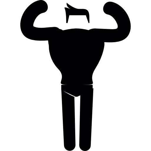 Muscular man showing his muscles  icon
