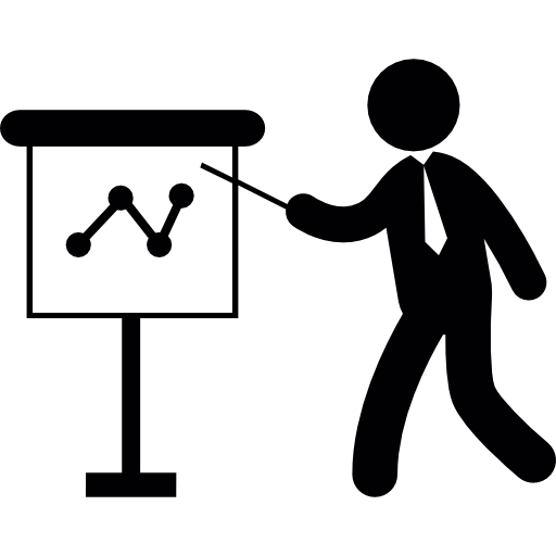 Businessman showing a project sketch  icon