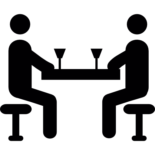 dois amigos bebendo Pictograms Fill Ícone