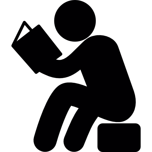 Man Sitting and reading book  icon