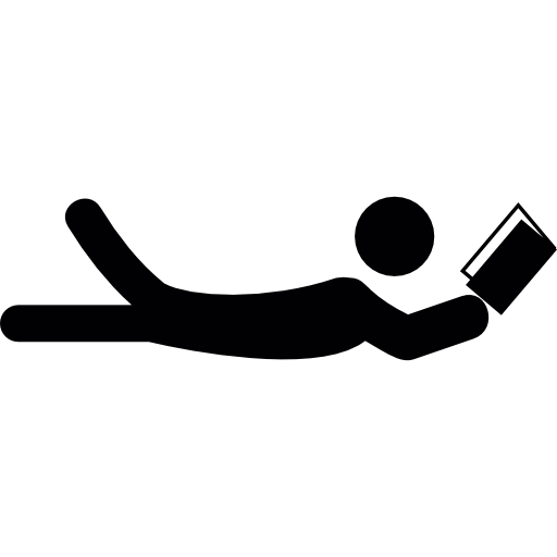 lettura della persona sdraiata  icona
