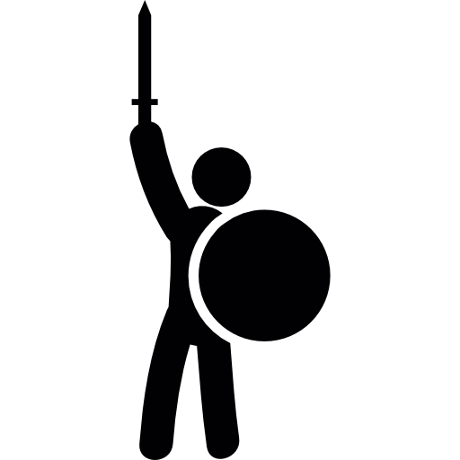 Воин с мечом и щитом  иконка