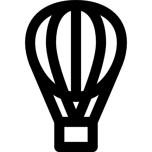 balon na gorące powietrze Curved Lineal ikona