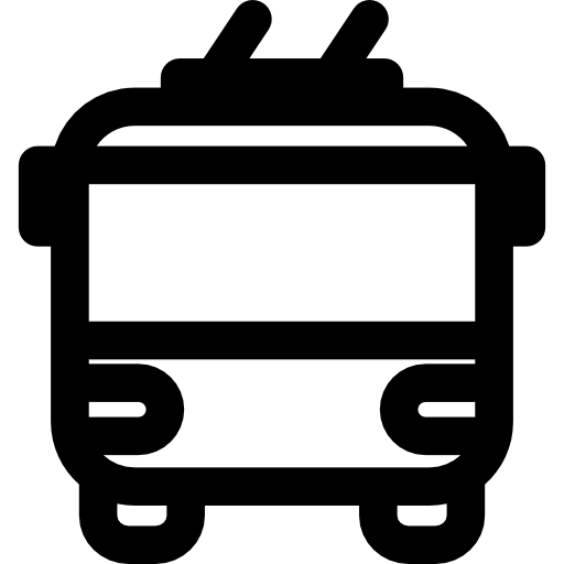 trolejbus Curved Lineal ikona