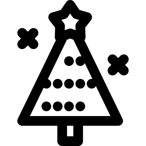drzewko świąteczne Curved Lineal ikona