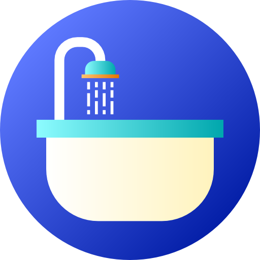 목욕 Flat Circular Gradient icon