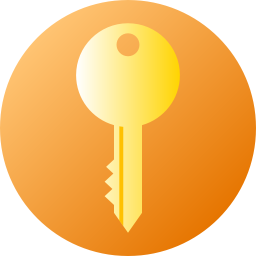 Key Flat Circular Gradient icon