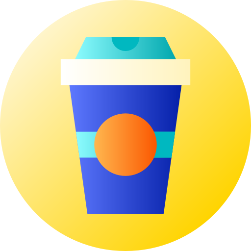 café Flat Circular Gradient icono