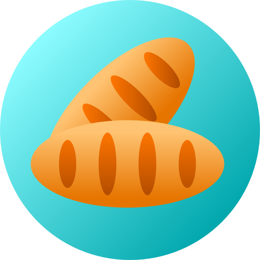빵 Flat Circular Gradient icon