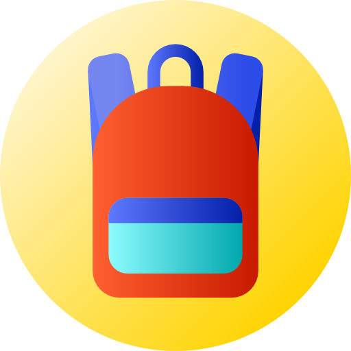 School bag Flat Circular Gradient icon