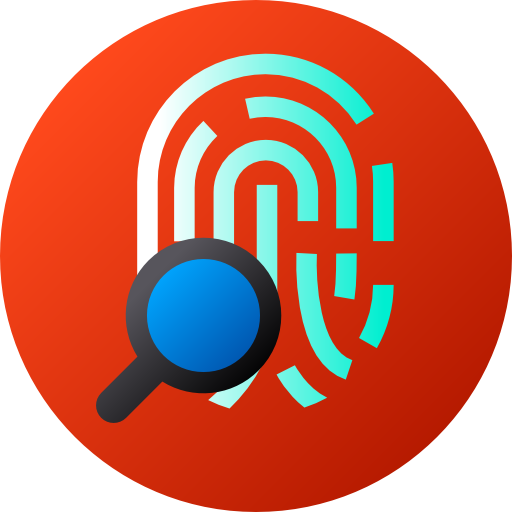 Fingerprint Flat Circular Gradient icon