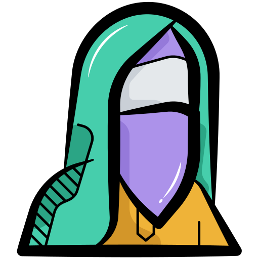 Muslimah Generic color hand-drawn icon