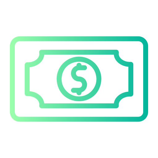 banconota da un dollaro Generic gradient outline icona