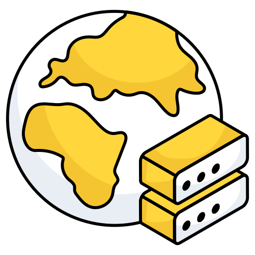 Global server Generic color lineal-color icon
