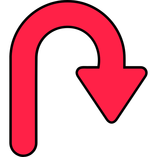 U Turn Generic color lineal-color icon