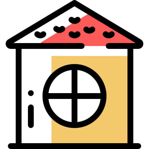 House Detailed Rounded Color Omission icon
