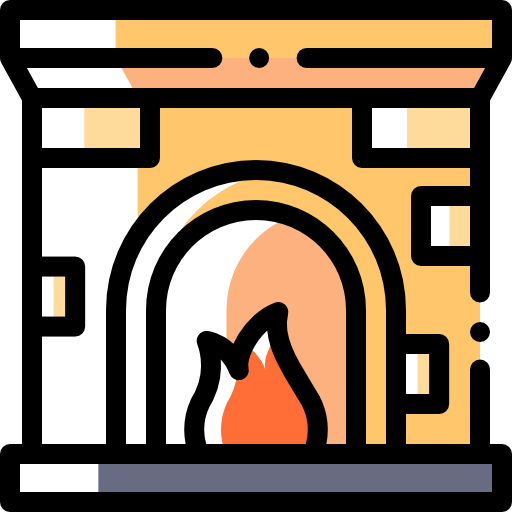 Fireplace Detailed Rounded Color Omission icon