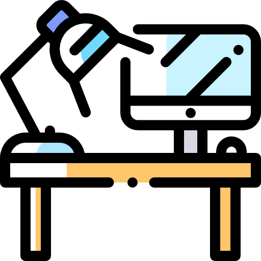 Desk Detailed Rounded Color Omission icon
