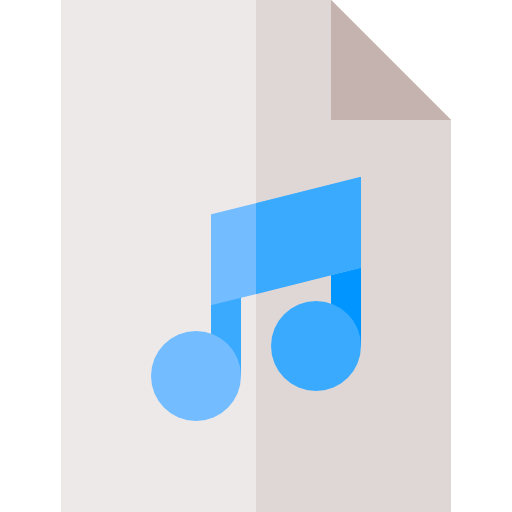 arquivo de áudio Basic Straight Flat Ícone