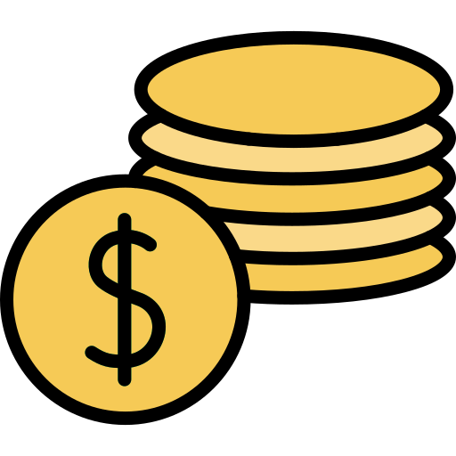 Долларовые монеты Generic color lineal-color иконка
