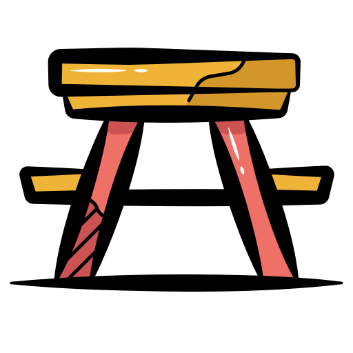 mesa de picnic Generic color hand-drawn icono