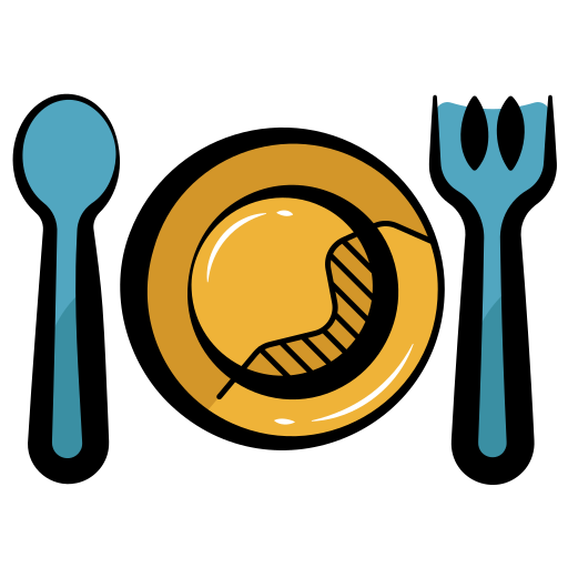 Spoon and Fork Generic color hand-drawn icon