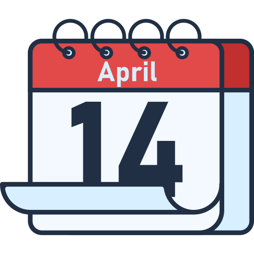 14 kwietnia Generic color lineal-color ikona