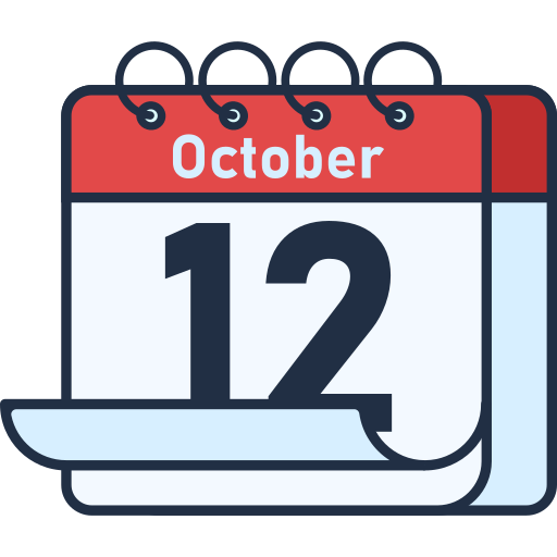 12 октября Generic color lineal-color иконка
