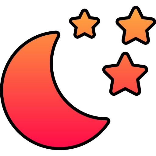 księżyc i gwiazdy Generic gradient lineal-color ikona