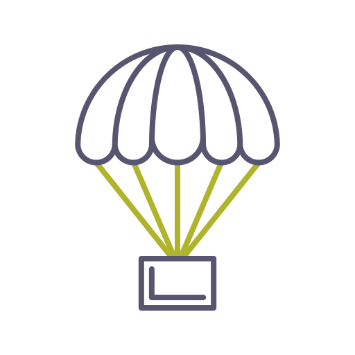 spadochron Generic color outline ikona