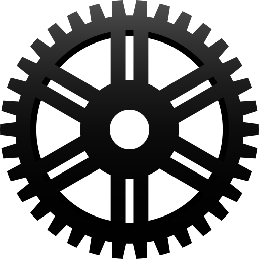 Cogwheel Leremy Filled Black icon