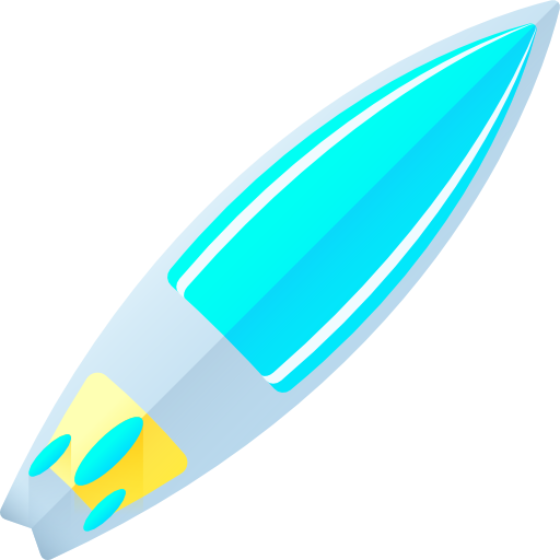 Surfboard 3D Color icon