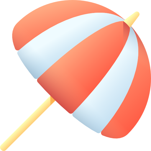 Sun umbrella 3D Color icon