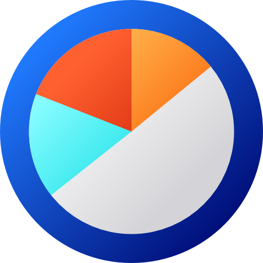 cirkeldiagram Flat Circular Gradient icoon